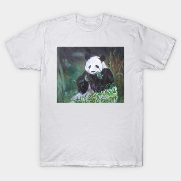 Panda in Bamboo T-Shirt by jennyleeandjim